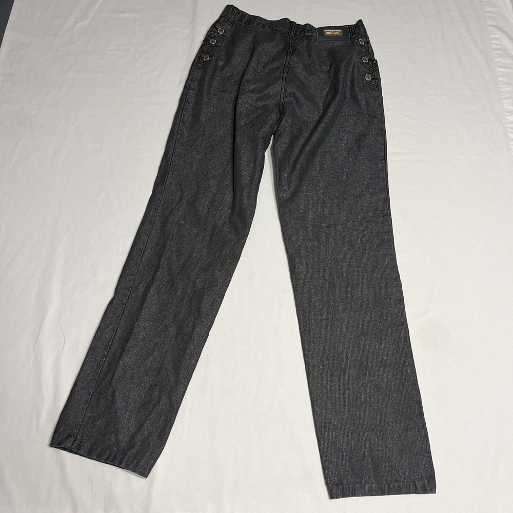 Vintage Lawman Western Jeans Women's 13 28x32 Gray Shiny Rodeo Denim Rare 90s